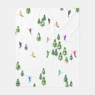 Freeride Alpiene Skiers Illustratie Partij Fleece Deken