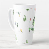 Freeride Alpiene Skiers Illustratie Partij Latte Mok (Linkerhoek)