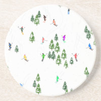 Freeride Alpiene Skiers Illustratie Partij
