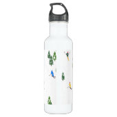 Freeride Alpiene Skiers Skiing Illustratie Ski Waterfles (Achterkant)
