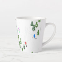 Freeride Alpine Skiers Skiing Illustratie