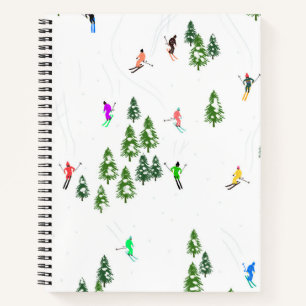 Freeride Alpine Skiers Skiing Illustratie Ski Notitieboek