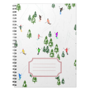 Freeride Alpine Skiers Skiing Name Sticker Notitieboek