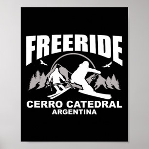 Freeride-skiën Cerro Catedral Argentinië Poster