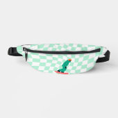 Freeride Snowboarder Cartoon gecontroleerd Heuptasje (Voorkant)