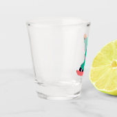 Freeride Snowboarder Green Suit Snowboarding Shot Glas (Links)