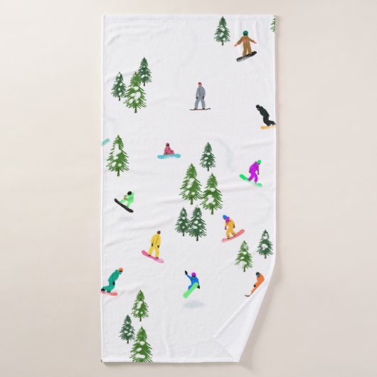 Freeride Snowboarder Illustration de snowboard (Serviette de bain)