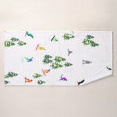 Freeride Snowboarder Snowboarding Illustratie Badhanddoek (Badhanddoek)