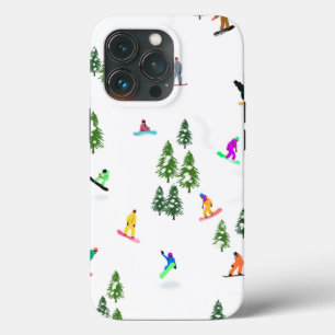 Freeride Snowboarder Snowboarding Illustratie iPhone 13 Pro Hoesje