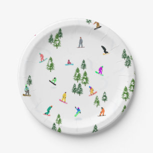 Freeride Snowboarder Snowboarding Illustratie Papieren Bordje