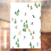 Freeride Snowboarder Snowboarding Illustratie Raamsticker (Vel 2)