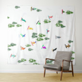 Freeride Snowboarder Snowboarding Illustratie Wandkleed (In Situ (horizontaal))