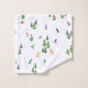 Freeride Snowboarder Snowboarding Illustratie Washandje