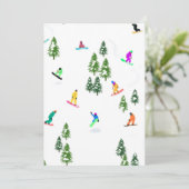 Freeride-snowboarders snowboarden met Kerstmis  Kaart (Staand voorkant)