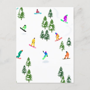 Freeride Snowboarders Snowboarding Winter Briefkaart