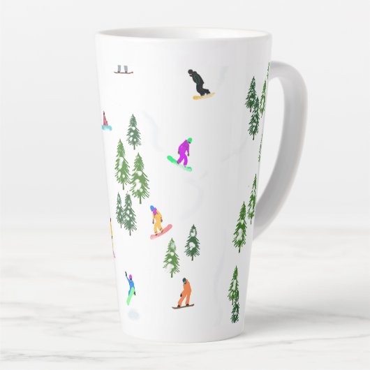 Freeride Snowboarders Snowboardontwerp Latte Mok (Rechterhoek)