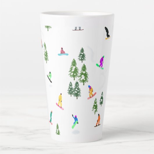 Freeride Snowboarders Snowboardontwerp Latte Mok (Voorkant)