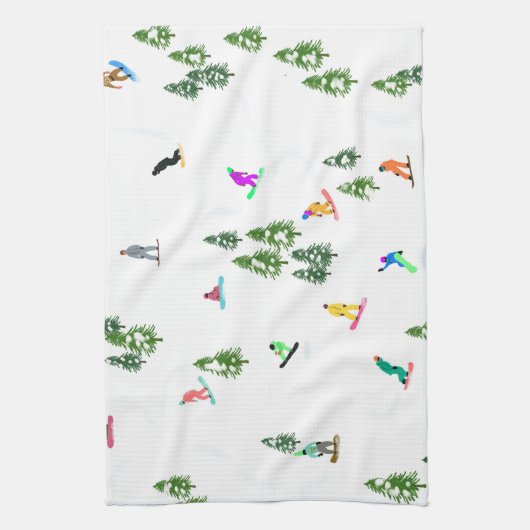 Freeride Snowboarders Snowboardontwerp Theedoek (Verticaal)