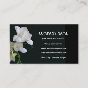 Freesia blanche sur le Carte de visite noir