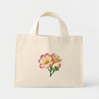 Freesia bloem ontwerp mini tote bag