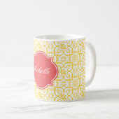 Freesia Damask Monogram Mok (Voorkant rechts)