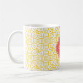 Freesia Damask Monogram Mug (Gauche)