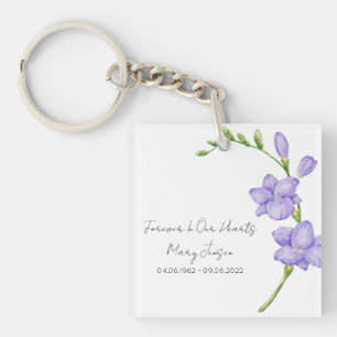 Freesia-herinnerings-dodenfoto-sleutelhanger Sleutelhanger