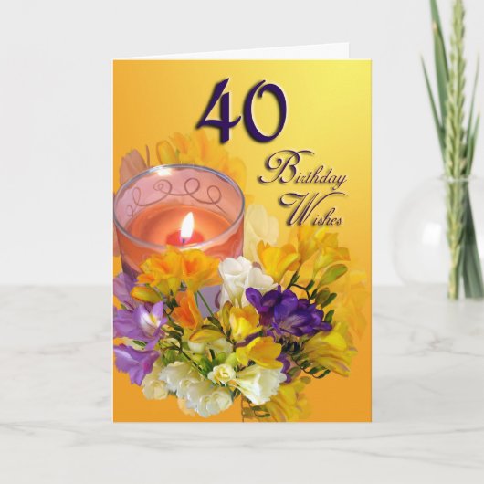 Freesias 40e joyeuse carte d'anniversaire (Devant)