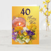 Freesias 40e joyeuse carte d'anniversaire (Fleur jaune)