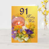Freesias 91e anniversaire Voeux Carte de voeux (Fleur jaune)