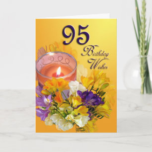 Freesias 95th Birthday Wishes Wenskaart Kaart