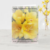 Freesias Specialized 7th Wedding Jubileum Kaart (Gele Bloem)