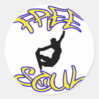 Freesoul snowboarder ronde sticker