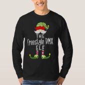 Freestyle Bmx Elf-groep Kerstmis Pajama T-shirt (Voorkant)
