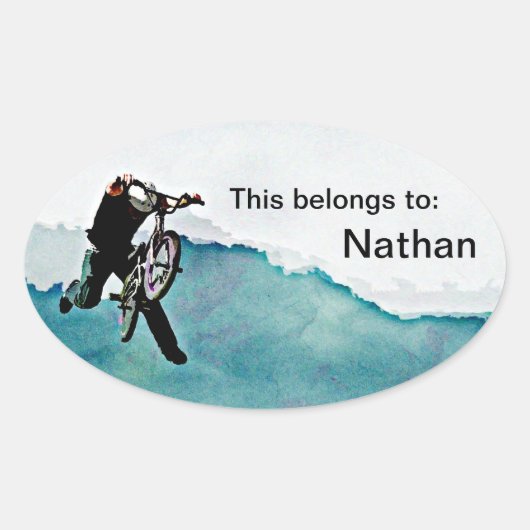 Freestyle BMX-fietstunt Ovale Sticker (Voorkant)