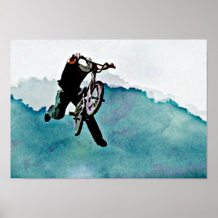 Freestyle BMX-fietstunt Poster