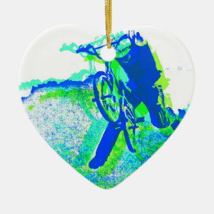 Freestyle BMX Rider in Cool Pop Art Style Keramisch Ornament