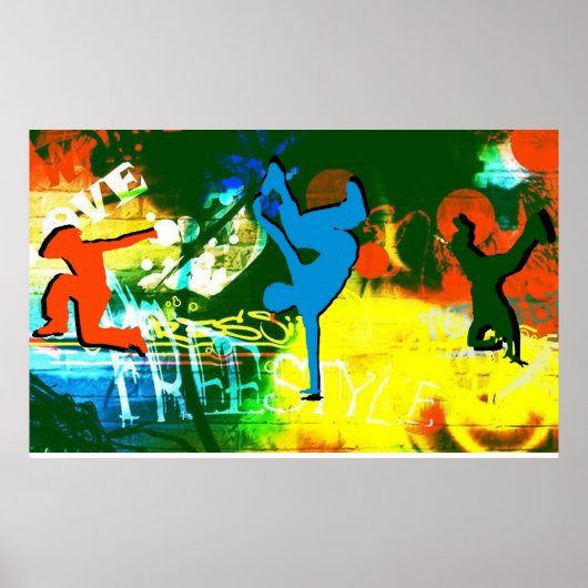 Freestyle Break Dance Graffiti Poster Hip hop (Devant)