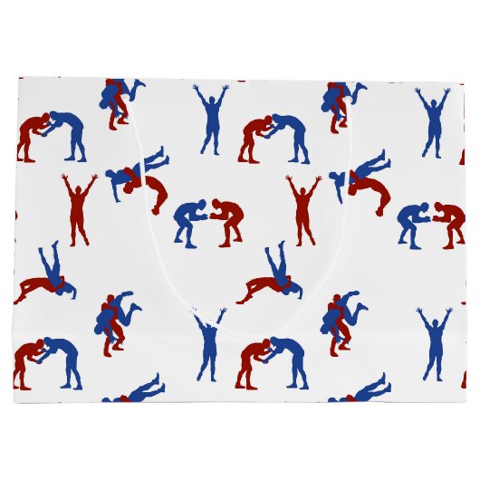 Freestyle Greco Roman Wrestling Pattern Groot Cadeauzakje (Achterkant)