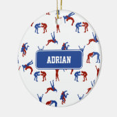 Freestyle Greco Roman Wrestling Pattern Keramisch Ornament (Links)