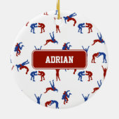 Freestyle Greco Roman Wrestling Pattern Keramisch Ornament (Achterkant)