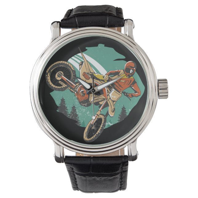 Freestyle Motorcycle Stunts FMX Horloge (Voorkant)