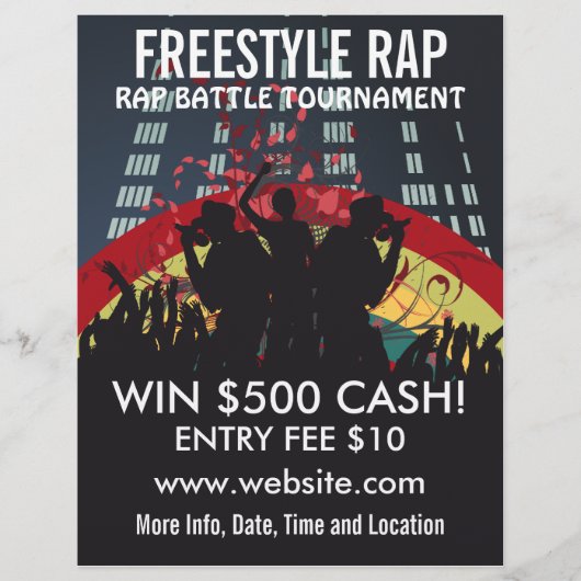 Freestyle Rap Battle Music Flyer (Voorkant)