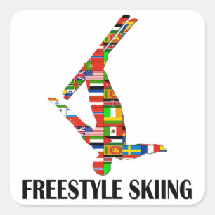 Freestyle Skiing Vierkante Sticker