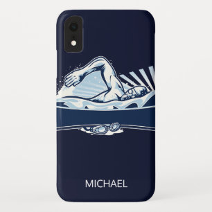Freestyle Swimmer - Gepersonaliseerde naam Sport iPhone XR Hoesje