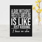 Freestyle Wresting grappig cadeautje Kaart (Gele Bloem)