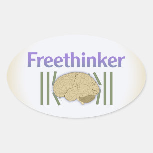 Freethinker (met breinbrekende vrije Stickers) Ovale Sticker