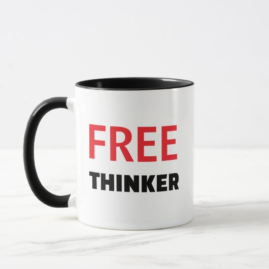 Freethinker Quote Mug - Custom Personalized Gift Mok (Links)