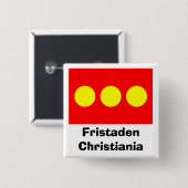 Freetown Christiania Flag Vierkante Button 5,1 Cm (Voorkant /achterkant)