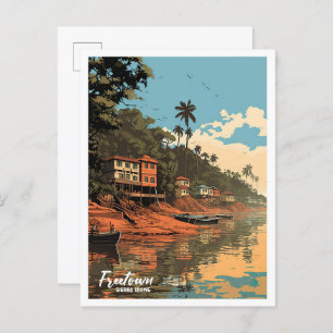 Freetown Sierra Leone Vintage Travel Illustration Briefkaart